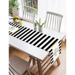 Realhomes Siyah Beyaz Gold Yazılı Modern Dekoratif Süet Runner Realhomes