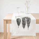 Realhomes Karakalem Tüy Desenli Dikital Baskılı Modern Özel Tasarım Süet Runner Realhomes