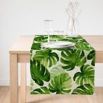 - SuetRunner-3403-Gorsel1 - Realhomes  Realhomes Suluboya Zambak Yaprakları Çizimli Özel Tasarım Süet Runner Realhomes