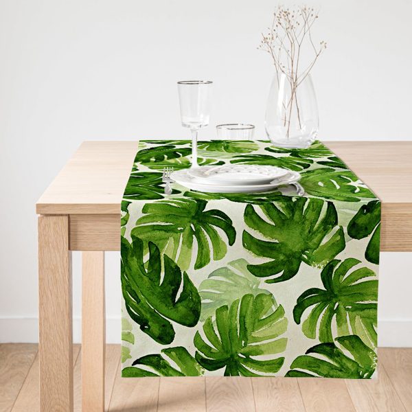 - SuetRunner-3403-Gorsel1 - Realhomes  Realhomes Beyaz Zeminde Pembe Ananas Tasarımlı Dijital Baskılı Süet Runner Realhomes