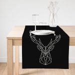 - SuetRunner-3408-Gorsel1 - Realhomes Realhomes Siyah Zeminli Geometrik Geyik Çizimli Modern Özel Tasarım Süet Runner Realhomes