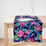 Realhomes Tropikal Desenli Özel Tasarım Modern Süet Runner Realhomes