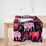 RealHomes Özel Tasarımlı Dijital Baskılı Dekoratif Süet Runner Realhomes