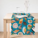 - SuetRunner-3470-Gorsel1 - Realhomes  Realhomes Mavi Zeminde Deniz Kabukları Dijital Baskılı Süet Runner Realhomes