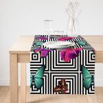 RealHomes Özel Tasarımlı Dijital Baskılı Dekoratif Süet Runner Realhomes