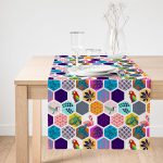 - SuetRunner-3495-Gorsel1 - Realhomes  Realhomes Mavi Temalı Petek Tasarımlı Dijital Baskılı Süet Runner Realhomes