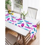 Realhomes Beyaz Zeminde Renkli Tüyler Tasarımlı Modern Süet Runner Realhomes