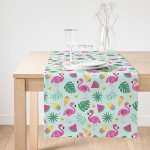 Realhomes Summer Flamingo Tasarımlı Özel Tasarım Süet Runner Realhomes