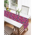 Realhomes Mor Zeminde Flamingo Tasarımlı Modern Süet Runner Realhomes