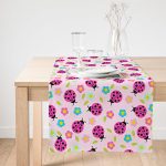 Realhomes Pembe Zeminde Uğur Böcekleri Tasarımlı Modern Süet Runner Realhomes