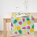 RealHomes Özel Tasarımlı Dijital Baskılı Dekoratif Süet Runner Realhomes