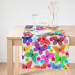 - SuetRunner-3528-Gorsel1 - Realhomes  Realhomes Renkli Kelebekler Motifli Özel Tasarım Süet Runner Realhomes