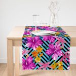 RealHomes Özel Tasarımlı Dijital Baskılı Dekoratif Süet Runner Realhomes