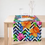 RealHomes Özel Tasarımlı Dijital Baskılı Dekoratif Süet Runner Realhomes