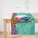 - SuetRunner-3559-Gorsel1 - Realhomes  Realhomes Ağaçta Sevimli Baykuşlar Modern Tasarım Dijital Baskılı Süet Runner Realhomes