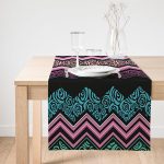 Realhomes Renkli Zigzag Dijital Baskılı Modern Süet Runner Realhomes