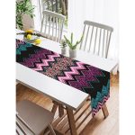 Realhomes Renkli Zigzag Dijital Baskılı Modern Süet Runner Realhomes