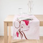 Realhomes Gelincik Motifli Dijital Baskılı Süet Runner Realhomes