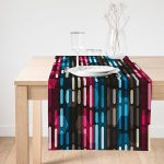 Realhomes Geometrik Motifler Özel Tasarım Dijital Baskılı Süet Runner Realhomes