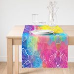 Realhomes Renkli Butterfly Özel Tasarım Dijtal Baskılı Modern Süet Runner Realhomes