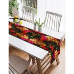 Realhomes Kuru Kafa Ve Çiçekler Dijtal Baskılı Modern Süet Runner Realhomes