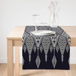 Realhomes Geometrik Motifler Özel Tasarım Dijital Baskılı Süet Runner Realhomes