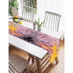 Realhomes Ebru Motifli Dijital Baskılı Modern Süet Runner Realhomes