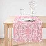 Realhomes Pudra Zeminli Özel Tasarım Dijital Baskılı Modern Süet Runner Realhomes