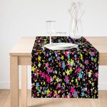 Realhomes Renkli Yıldızlar Özel Tasarım Dijital Baskılı Süet Runner Realhomes