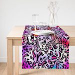 Realhomes Renkli Leopar Desenli Dijtal Baskılı Modern Süet Runner Realhomes