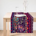 Realhomes Etnik Motifli Dijital Baskılı Modern Süet Runner Realhomes