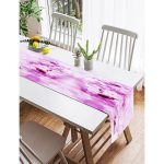 - SuetRunner-3709-Gorsel2 - Realhomes  Realhomes Beyaz Zeminde Pembe Çiçekler Dijital Baskılı Modern Süet Runner Realhomes