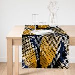 Realhomes Kaz Ayağı Motifli Dijital Baskılı Modern Süet Runner Realhomes