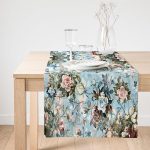 - SuetRunner-3731-Gorsel1 - Realhomes  Realhomes Çiçek Motifli Özel Tasarım Dijital Baskılı Modern Süet Runner Realhomes