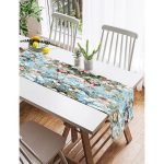 - SuetRunner-3731-Gorsel2 - Realhomes  Realhomes Çiçek Motifli Özel Tasarım Dijital Baskılı Modern Süet Runner Realhomes