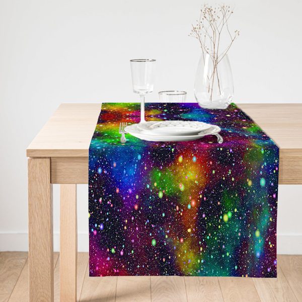 - SuetRunner-3743-Gorsel1 - Realhomes  Realhomes Siyah Zeminde Renkli Motifler Dijital Baskılı Modern Süet Runner Realhomes