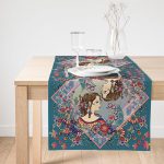 Realhomes Kadın Motifli Dijtal Baskılı Modern Süet Runner Realhomes