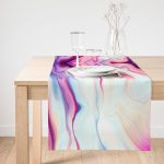 Realhomes Ebru Motifli Dijital Baskılı Modern Süet Runner Realhomes