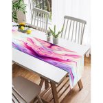 Realhomes Ebru Motifli Dijital Baskılı Modern Süet Runner Realhomes