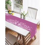 Realhomes Lila Zeminli Dijital Baskılı Modern Süet Runner Realhomes