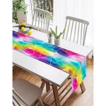 Realhomes Renkli Mozaik Motifli Dijital Baskılı Modern Süet Runner Realhomes