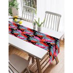 - SuetRunner-3763-Gorsel2 - Realhomes  Realhomes Siyah Zeminde Renkli Motifler Dijital Baskılı Modern Süet Runner Realhomes