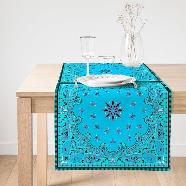 - SuetRunner-3764-Gorsel1 - Realhomes  Realhomes Siyah Zeminde Renkli Motifler Dijital Baskılı Modern Süet Runner Realhomes