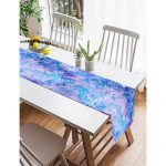 Realhomes Ebru Motifli Dijital Baskılı Modern Süet Runner Realhomes