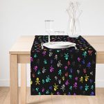 - SuetRunner-3771-Gorsel1 - Realhomes  Realhomes Siyah Zeminde Renkli Motifler Dijital Baskılı Modern Süet Runner Realhomes