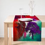 - SuetRunner-3775-Gorsel1 - Realhomes  Realhomes Renkli Zeminde Mor Ağaçlar Özel Tasarım Dijital Baskılı Modern Süet Runner Realhomes