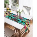 Realhomes Renkli Mozaik Motifli Dijital Baskılı Modern Süet Runner Realhomes