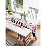 - SuetRunner-3809-Gorsel2 - Realhomes  Realhomes Beyaz Zeminde Kırmızı Çiçekler Dijital Baskılı Modern Süet Runner Realhomes