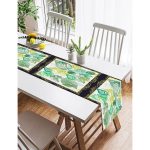 - SuetRunner-3810-Gorsel2 - Realhomes  Realhomes Beyaz Zeminde Renkli Yapraklar Dijital Baskılı Modern Süet Runner Realhomes