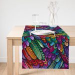 Realhomes Renkli Motifler Dijital Baskılı Modern Süet Runner Realhomes